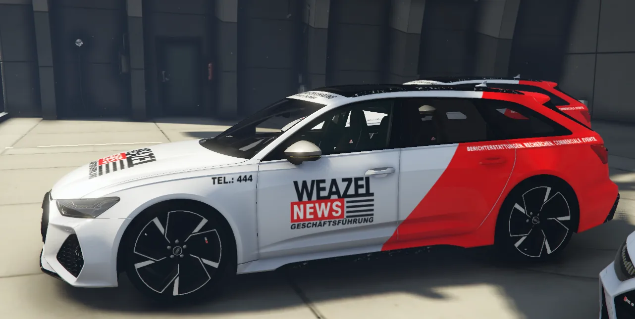 Audi RS6 Weazel News Geschäftsführung von der Seite